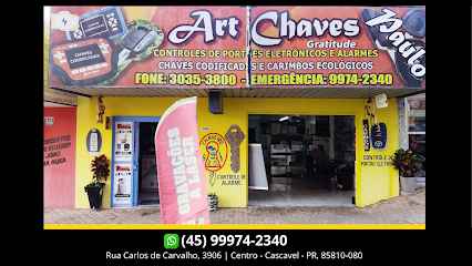 ART CHAVES PAULO - Chaveiro - Gravações e corte a Laser - Chaves e Carimbos | chaves CODE em Cascavel - PR