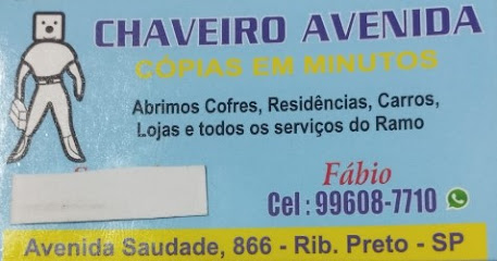 Chaveiro 24 horas Avenida da Saudade em Ribeirão Preto - SP
