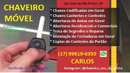 Chaveiro Carlos (chaveiro móvel) em São José do Rio Preto - SP