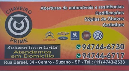 Imagem ilustrativa da empresa Chaveiro Prime em Suzano - SP