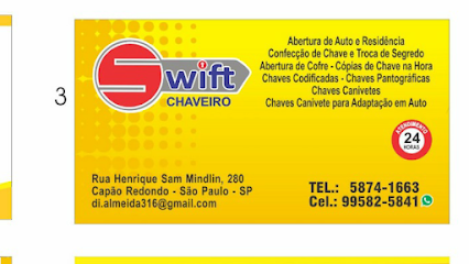 CHAVEIRO SWIFT 24 HORAS AUTOS E RESIDÊNCIAS em São Paulo - SP