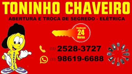 Imagem ilustrativa da empresa Toninho Chaveiro 24 Horas em São Paulo - SP